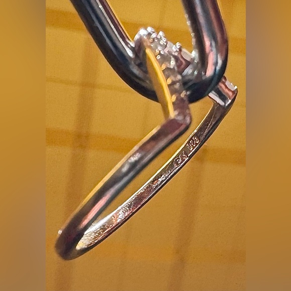 Genuine Diamond V Ring (1/10 ct. t.w.) in Sterling Silver, Size 5 - Picture 14 of 16